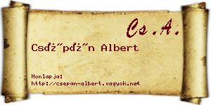 Csépán Albert névjegykártya